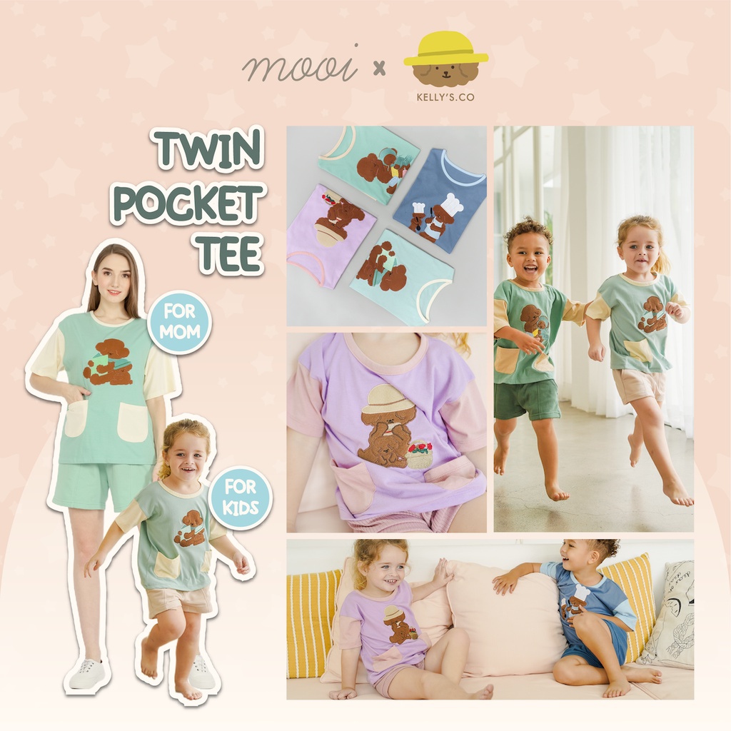 PROMO 7.7 PROMO BAJU LEBARAN MURAH CUCI GUDANG PROMO Mooi x Kellysco Twin Pocket Tee (KIDS) 1-5 tahun Mooi x Kellysco Twin Pocket Tee Dewasa (MOM)