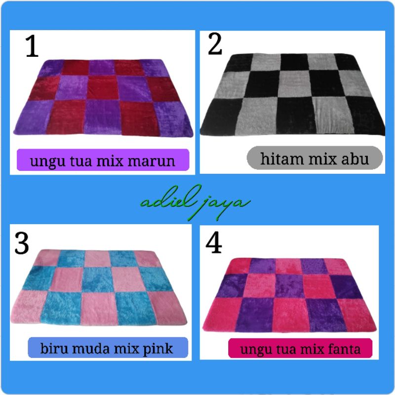 Karpet bulu motif karakter catur 160*100*5cm ( HDP black spons catur)