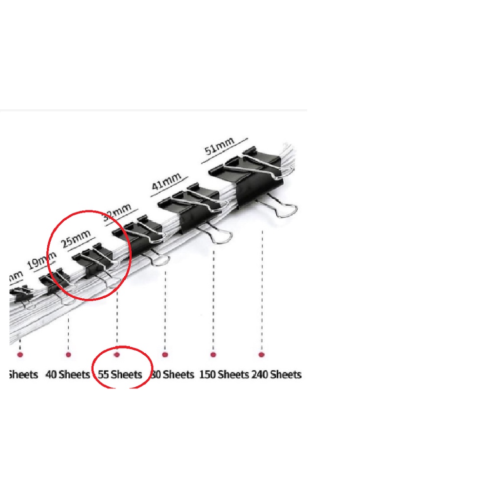 Binder clip 25 mm isi 12 pcs (merek GM)