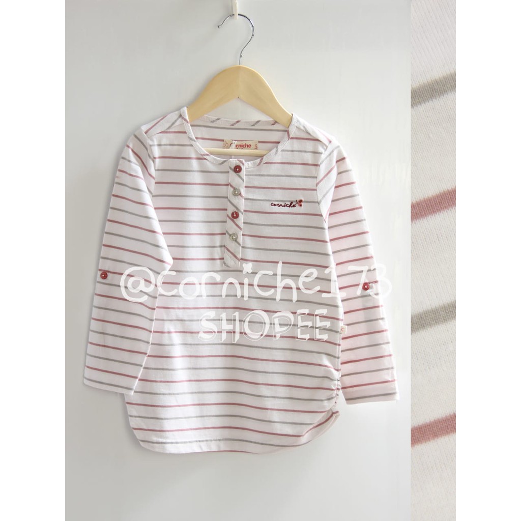 Corniche Kids Carla Stripe Tee Kids Offwhite - TP K23003