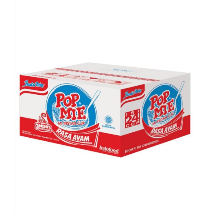 Pop Mie Kuah Rasa Ayam 75gr Jumbo 1 Dus/Karton Isi 24 Cup - Mi Instan Besar