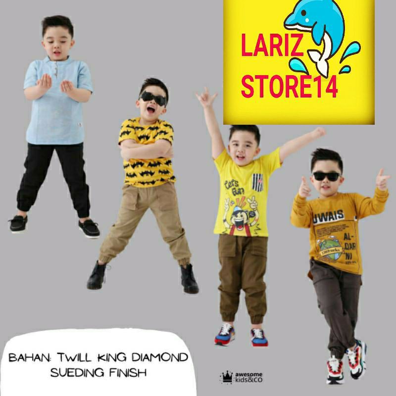 Jogger Chinos Anak Awesome-Chinos Anak-Celana Panjang Anak-Jogger -Kurta Rayhan AwesomeKids-Jogger A