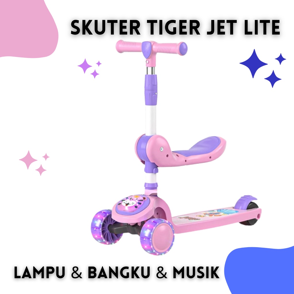 Premium Scooter Anak Skuter Otoped Roda 3 TIGER JET Mainan Anak