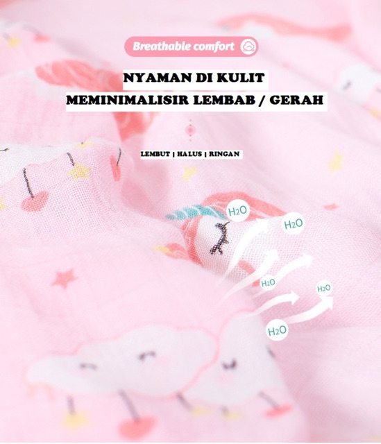 Selimut Bayi Bamboo Fiber Kain Muslin Bedong Bayi Swaddle Baby