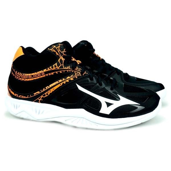 Sepatu Volley Mizuno Thunder Blade 2 MID - Black/White/Orange