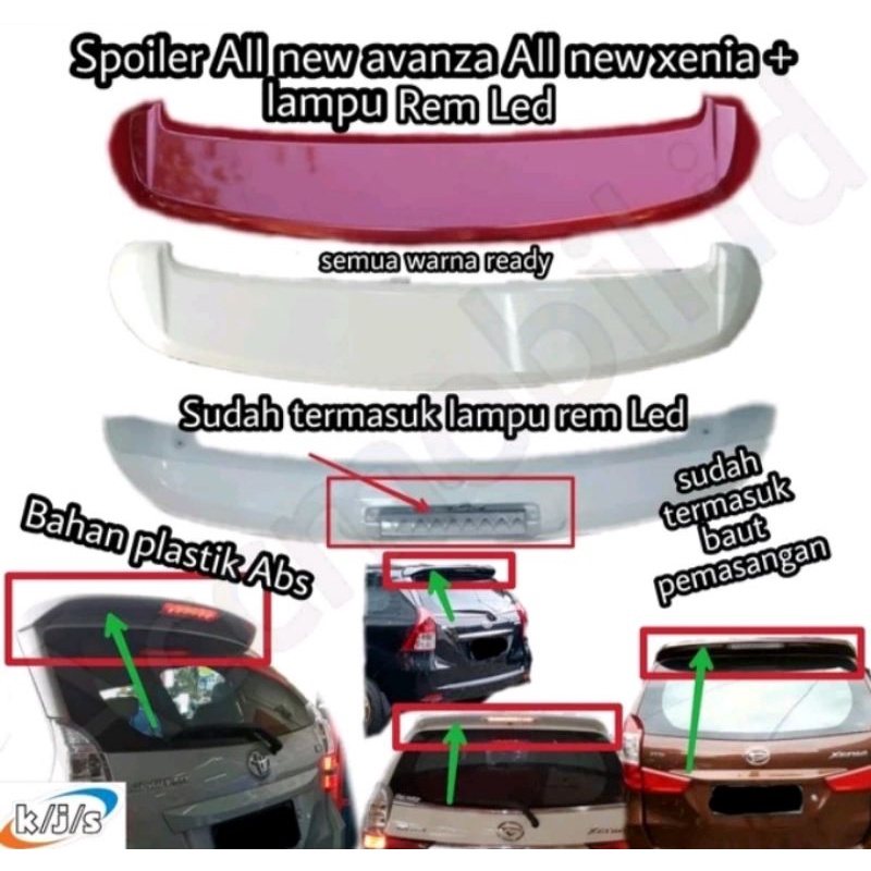 Spoiler belakang all new avanza all new xenia 2012 2013 2014 2015 plastic abs