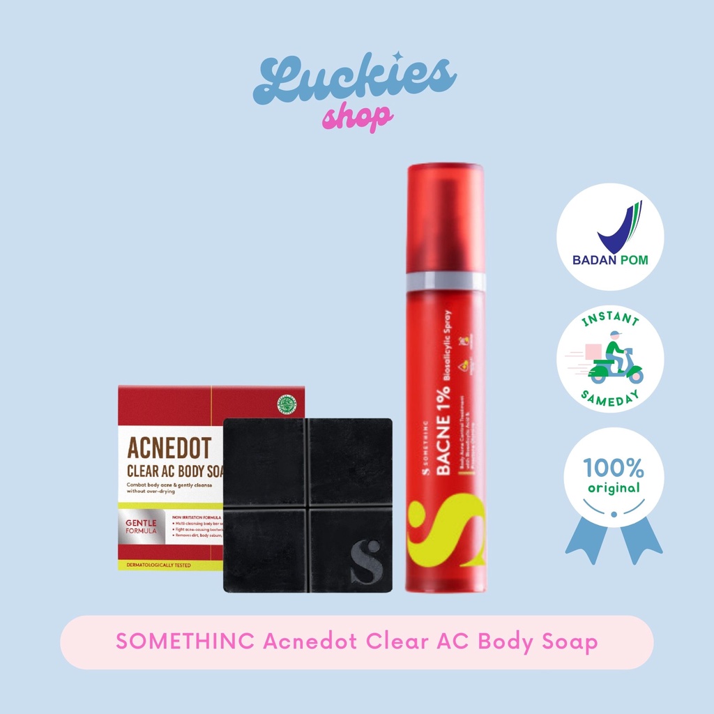 SOMETHINC Acnedot Clear AC Body Soap Punggung Kinclong Kit Sabun Badan Jerawat Biang Keringat