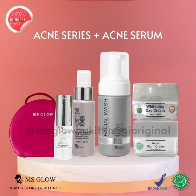 Jual PAKET ACNE COMBO + SERUM ACNE (free Box Makeup) | Shopee Indonesia