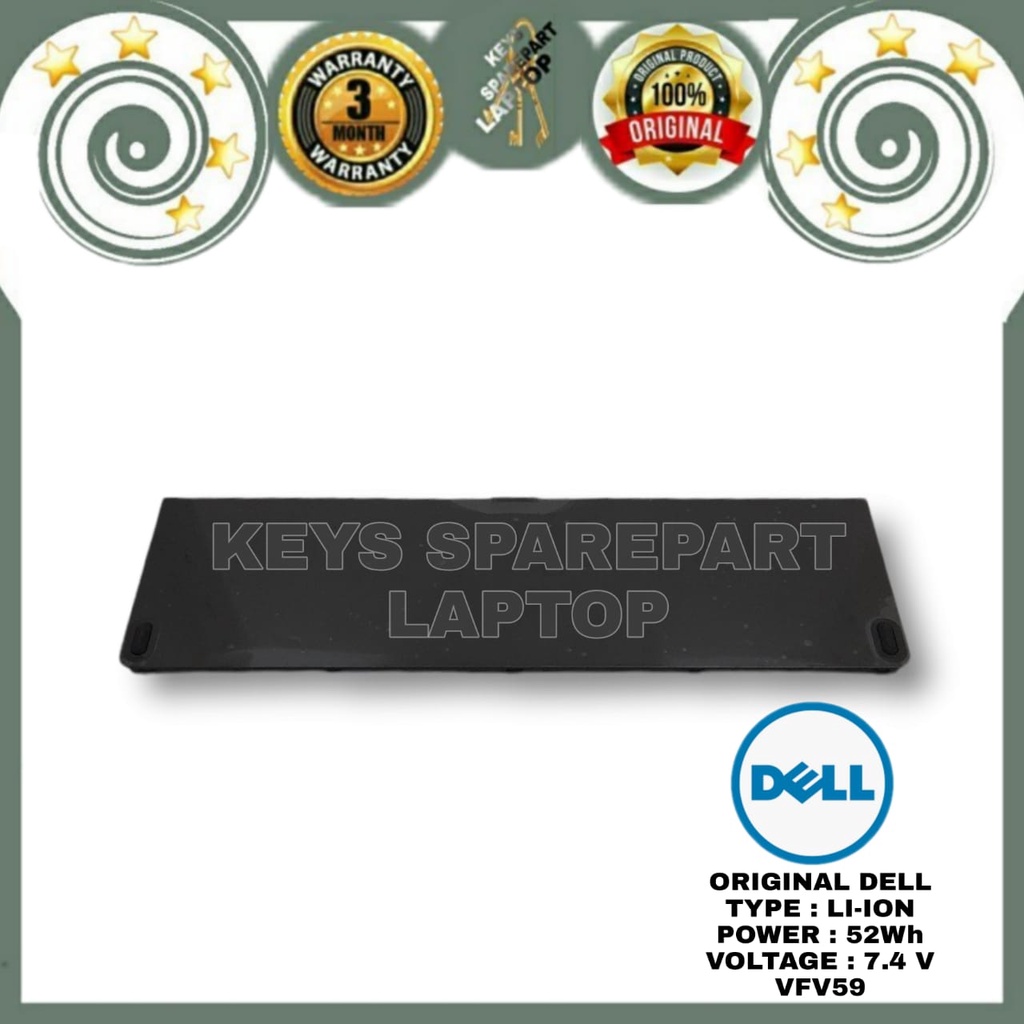 BATERAI BATTERY BATRE LAPTOP DELL LATITUDE E7240 E7250 VFV59  WD52H GVD76 0W57CV 7.4V PT1 52WH W57CV J31N7 WDH52H KWFFN HJ8KP ORIGINAL