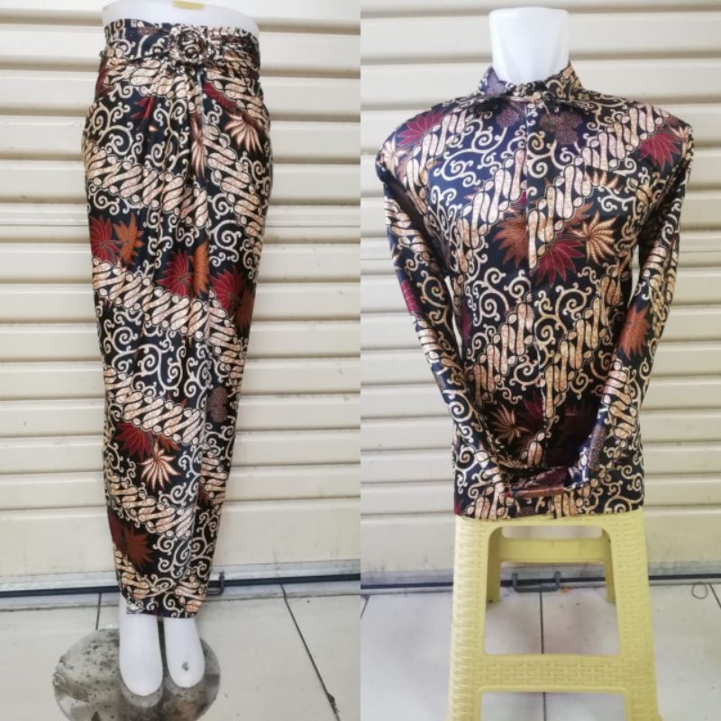 Couple Batik Rok lilit + Kemeja Lengan Panjang