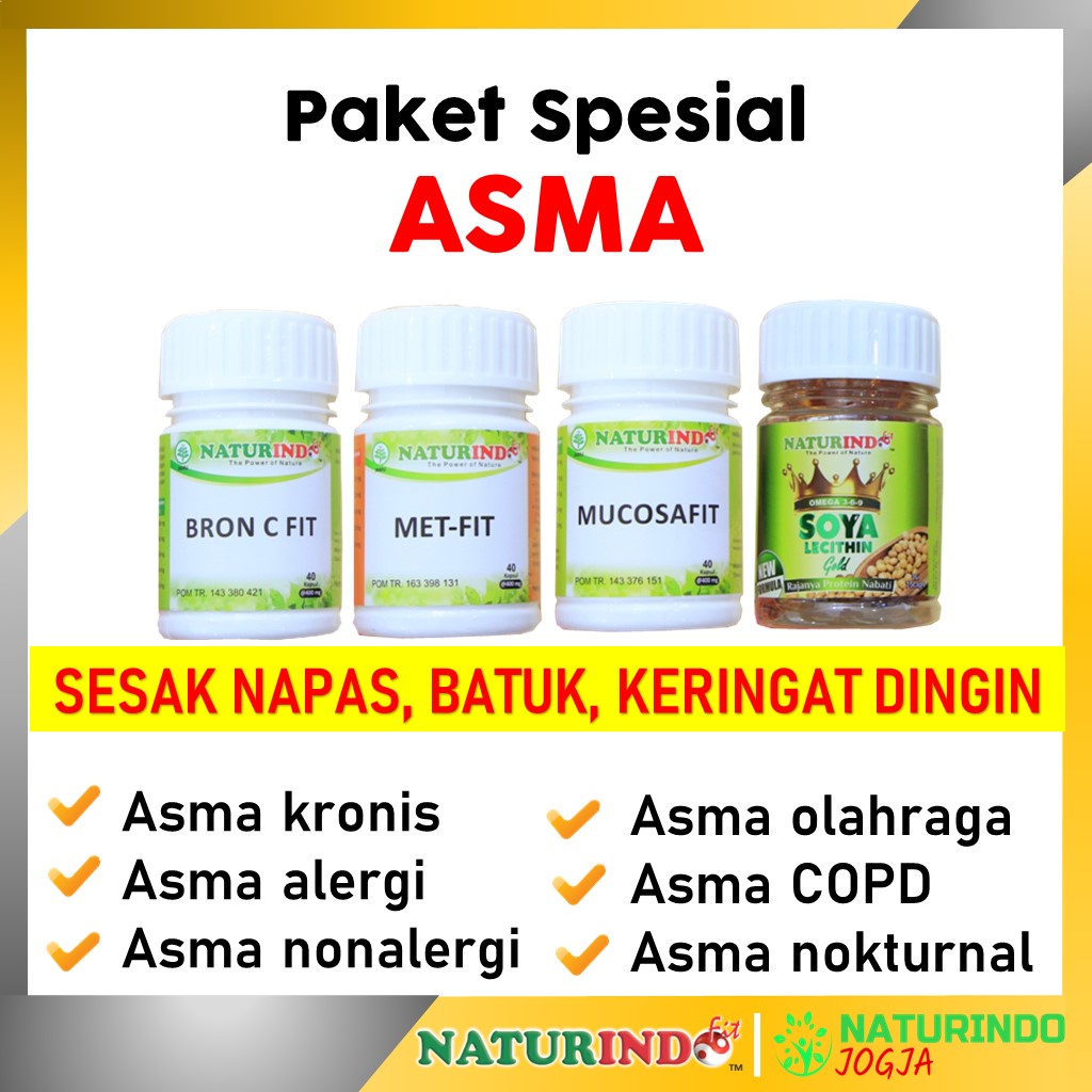 Obat Sesak Nafas Batuk Kering Berdahak Batuk Berlendir Alergi Dingin Debu Sinusitis Rhinitis Amandel Menaun Obat Asma Obat TBC Bronkitis Obat Jamu Herbal Sesak Nafas Obat Gangguan Pernafasan Alergi Debu Obat Gurah Paru Paru Bron C Fit Naturindo Yogyakarta-PAKET SPESIAL ASMA