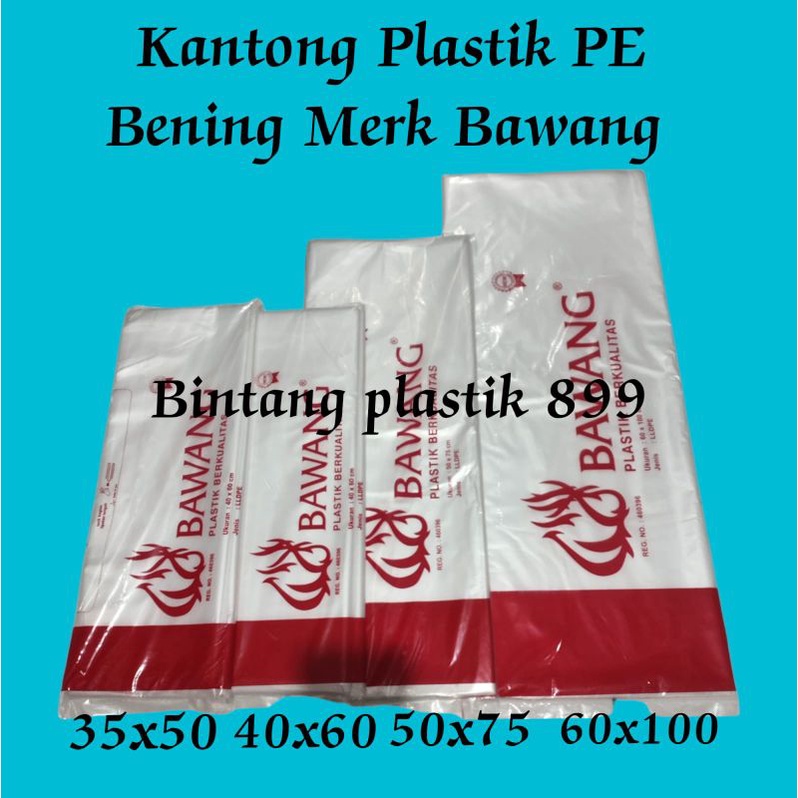 kantong Plastik PE Uk 60x100-50x75-40x60-,kantong Plastik PE Bening, plastik sayur, ikan PE besar