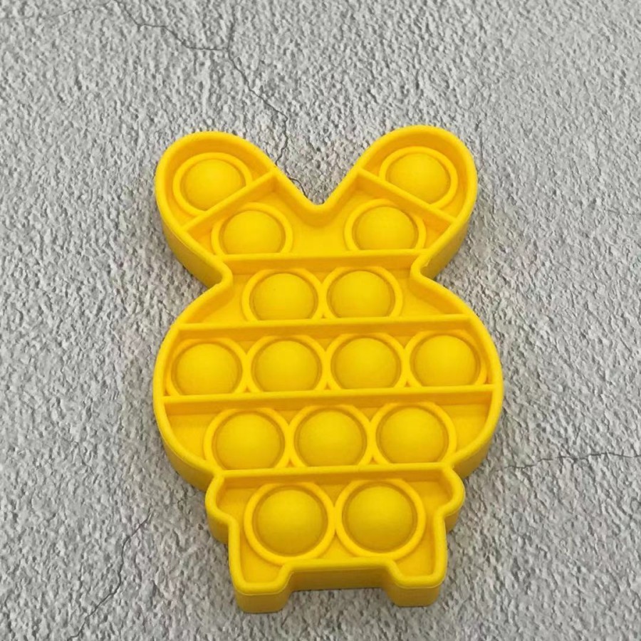 Tik Tok Tiktok Toy Push pop Pop It Fidget Toy Bubble Rainbow Series-RABBIT KUNING