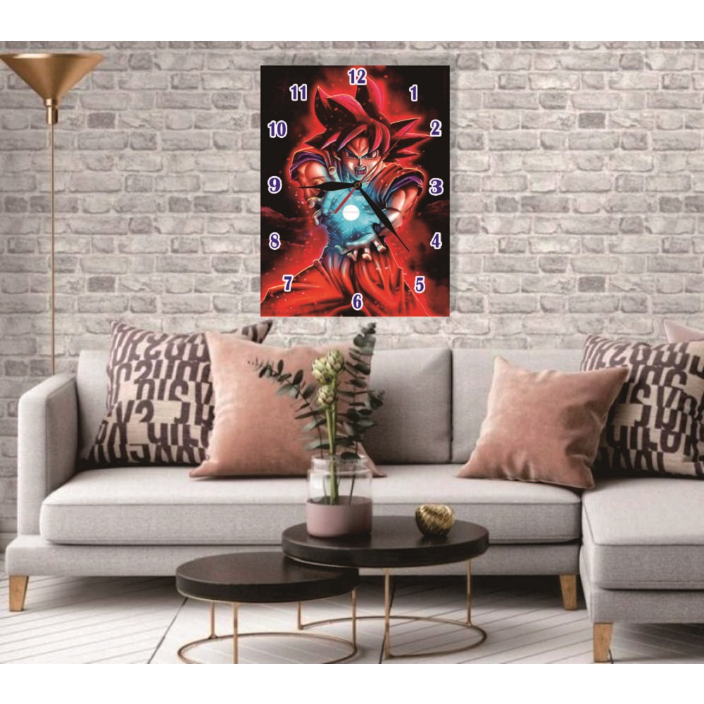 JAM DINDING BESAR GOKU KARAKTER ANIMASI UNIK DAN KEREN KAYU WALLDECOR HIASAN PAJANGAN DING DING DISKON MINIMALIS AESTHETIC MURAH TEMPEL TEMBOK CUSTOM DEKORASI DINDING KAMAR TIDUR ANAK COWOK ANIME MODERN MEWAH GLOW THE DARK KWALITAS TERBAIK