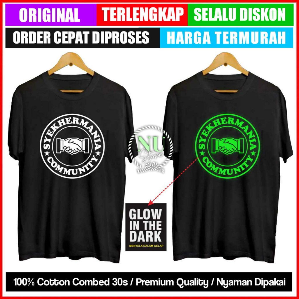 Kaos Syekher / Kaos Syekhermania Murah Nyala Dalam Gelap / Kaos Glow In The Dark