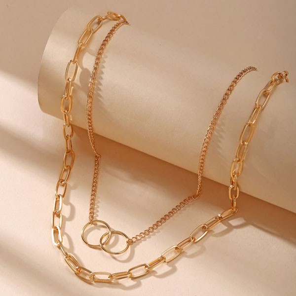 kalung multilayer retro simple clavicle chain necklace jka198(3D3)