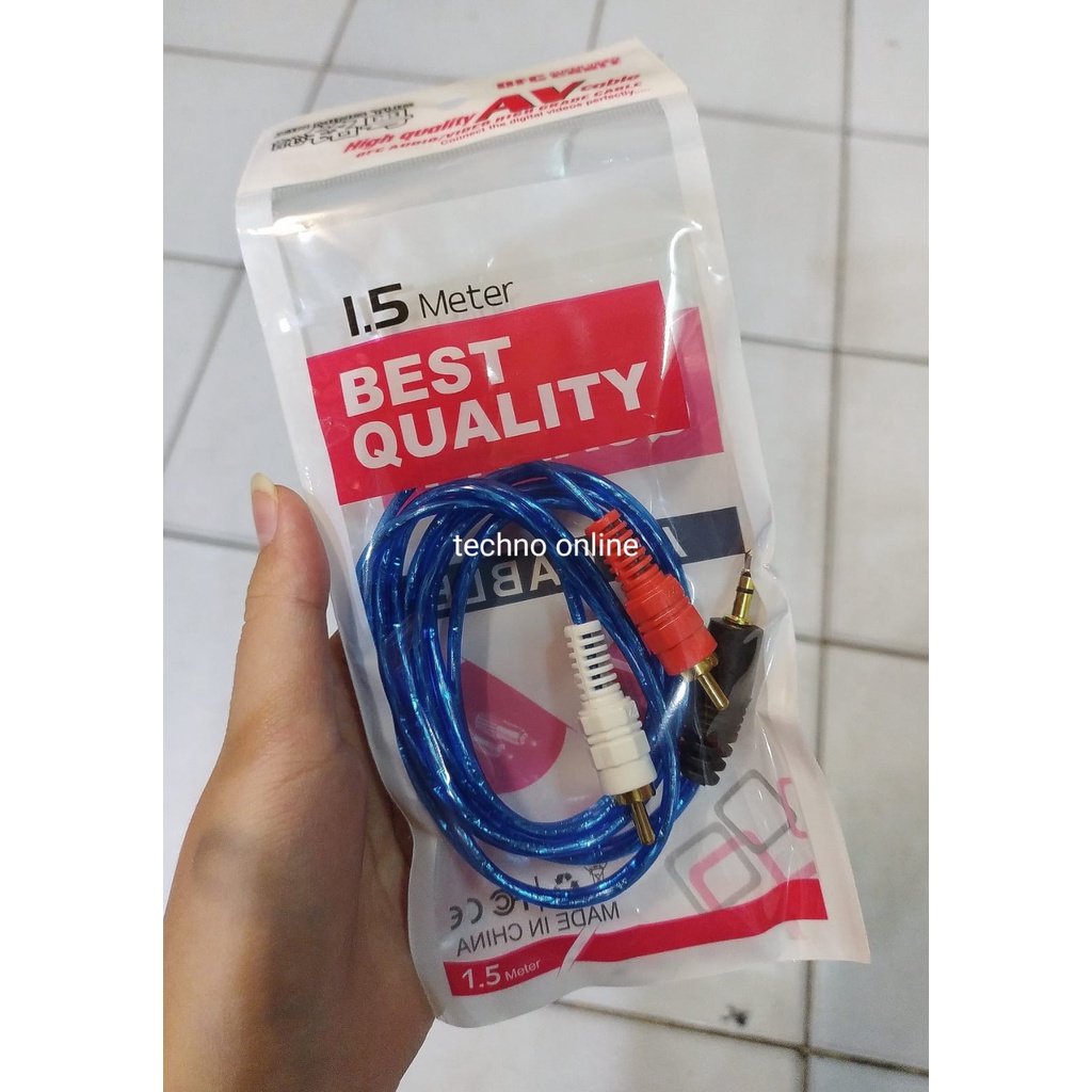 Kabel Aux 2 in 1 2x1 Cable Jack Audio 3.5mm For Speaker panjang 1,5 m cable aux
