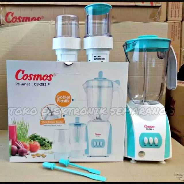 BLENDER COSMOS  CB 282 PLASTIK BESAR 2 LITER 3IN1 DUAL SHAPE BLADE