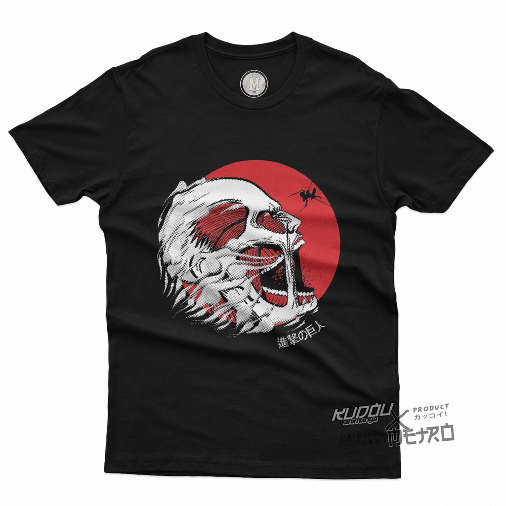 Tshirt Colossal Titan Black Anime SNK Attack On Titan