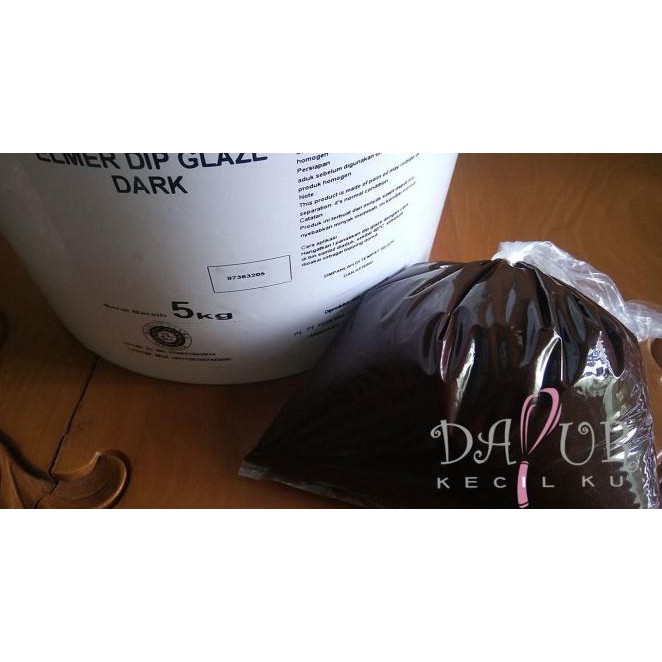 

f0nq topping donat / elmer dip glaze dark chocolate 500 gr repack igt7