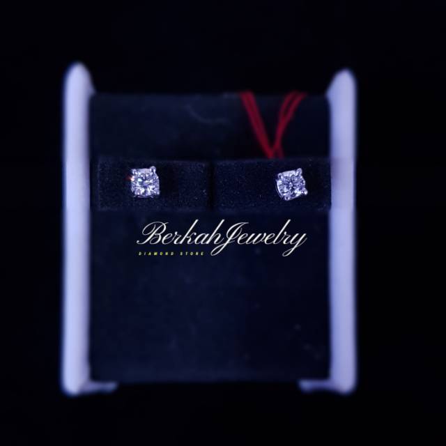 Giwang Anting Emas Berlian 0,27 Carat Sepasang Asli Natural Diamond Sertifikat