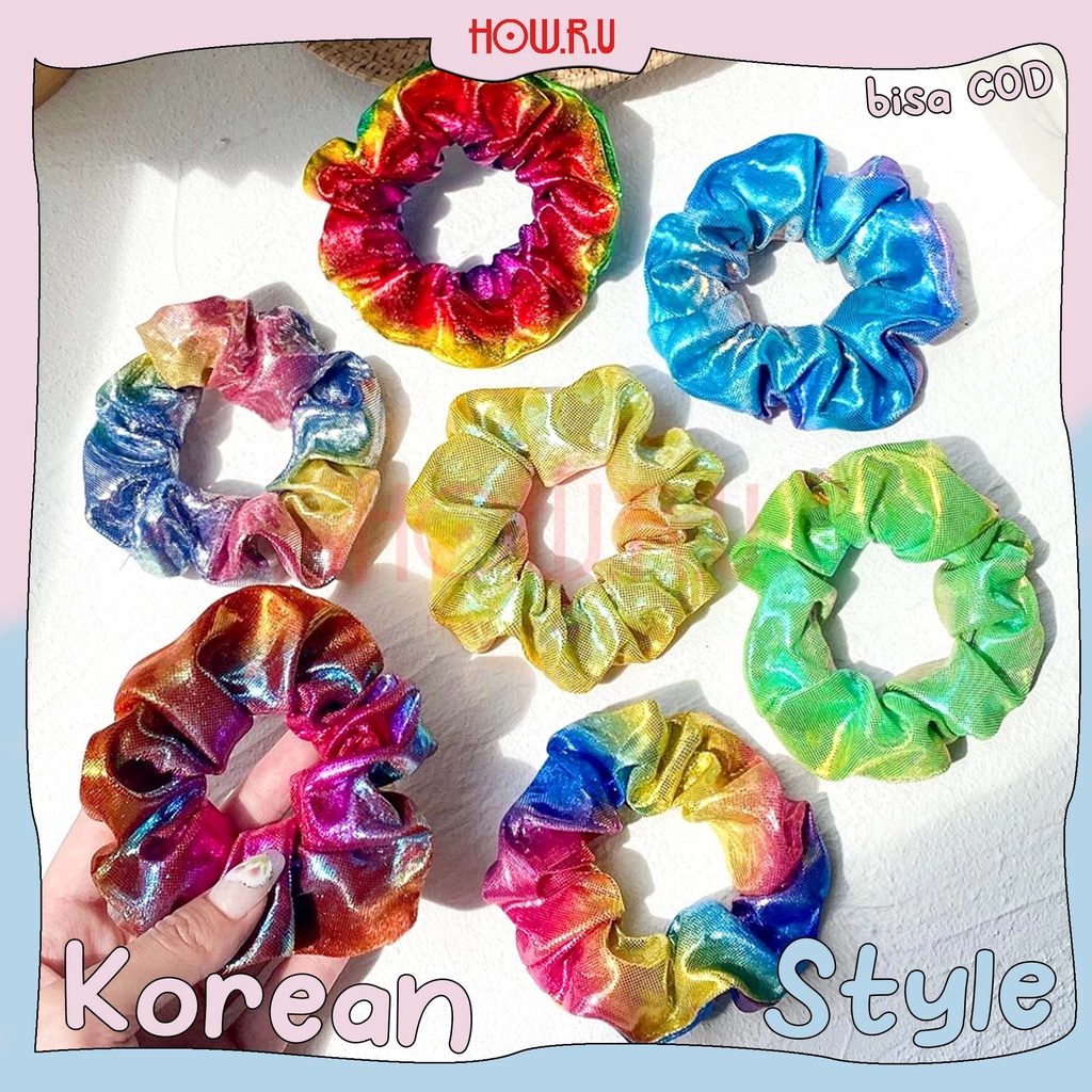 HOW.R.U | Scrunchie / Ikat Rambut Motif Hologram
