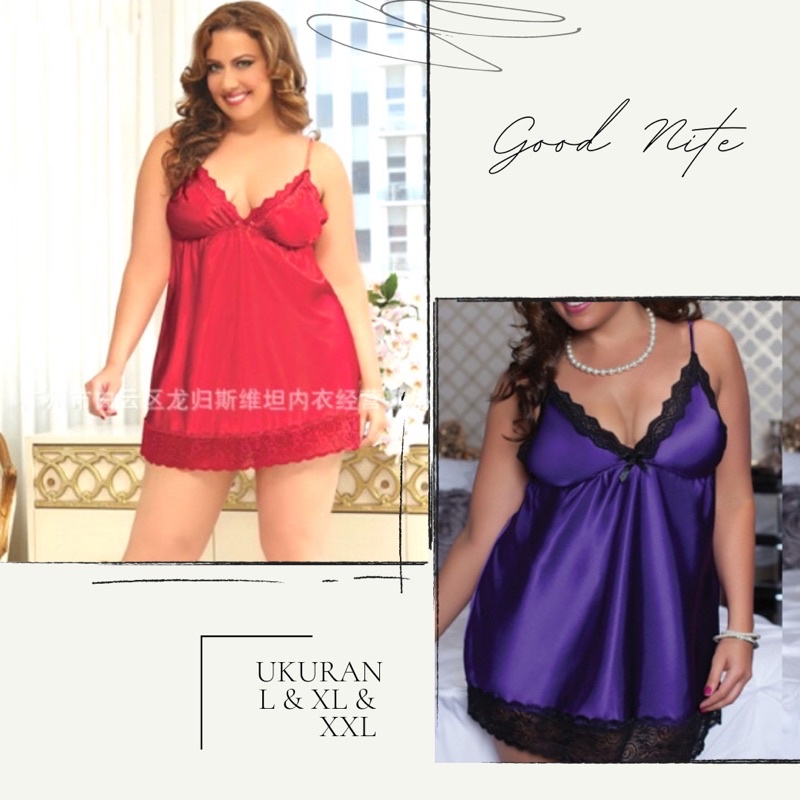 lingerie sexy Lingerie Bahan Satin Baju tidur sexsi renda transparan lingerie import Berkualitas lin