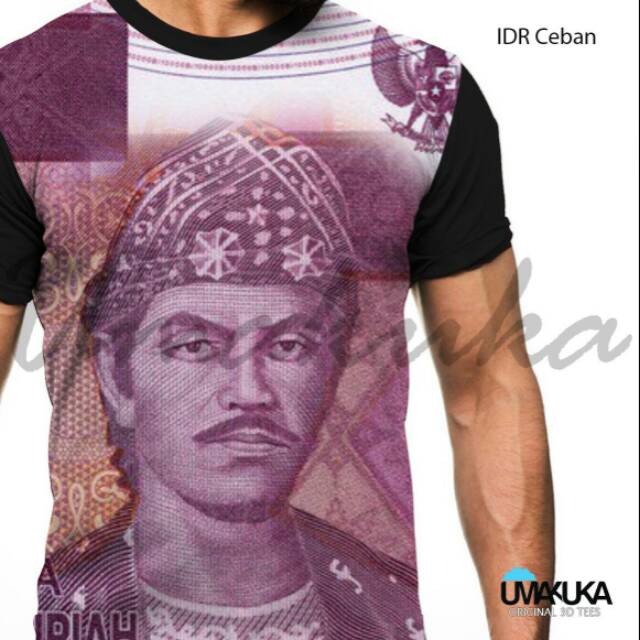 Kaos uang IDR Ceban 10 sepuluh ribu rupiag lama kuno antik unik Umakuka Pre-order