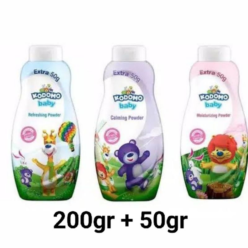 Kodomo Baby Powder 200gr + Extra 50gr - Kodomo Bedak Bayi 200gr + 50gr - Bedak Tabur Bayi