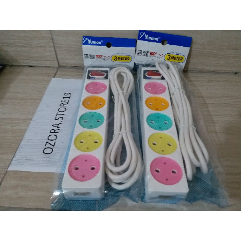 stop kontak  yunior 5lubang + kabel 3meter