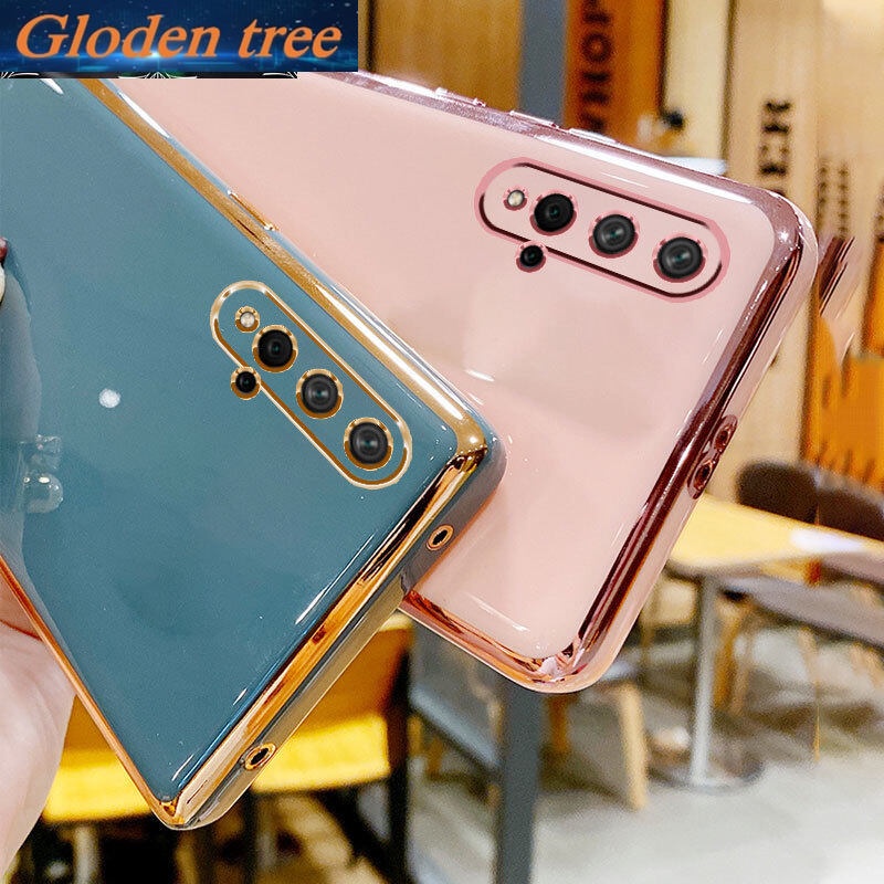 Casing Handphone Huawei nova 5T Motif Pohon Warna Emas