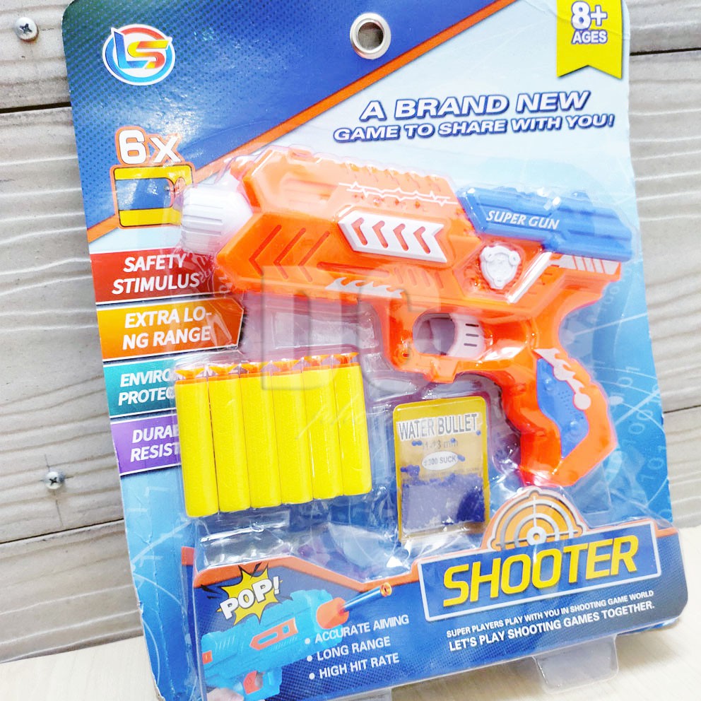 Shooter Super Gun Mainan Blaster Gun Nerf Dart Tembak Peluru Gabus