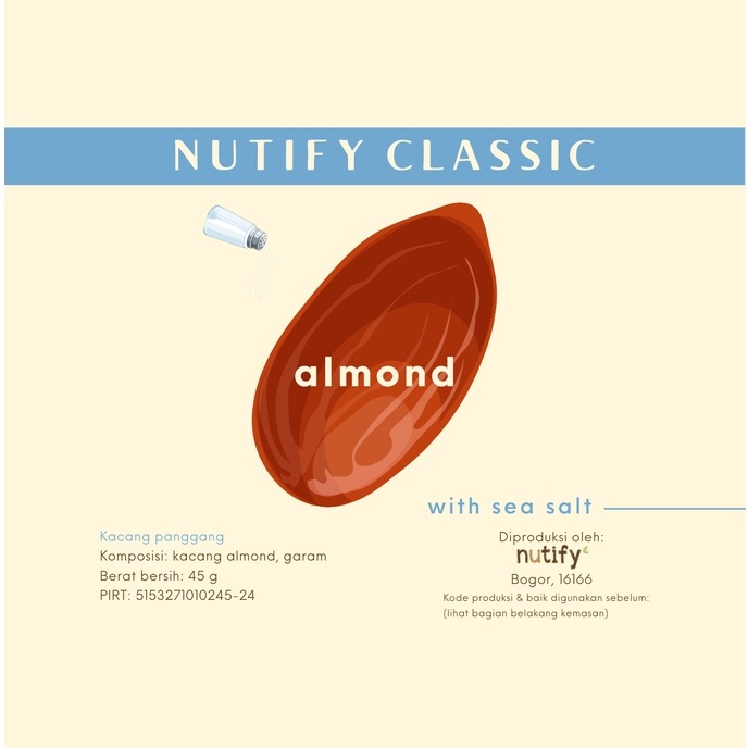 Salted / unsalted Almond Nutify Classic asin-Sea salt asin