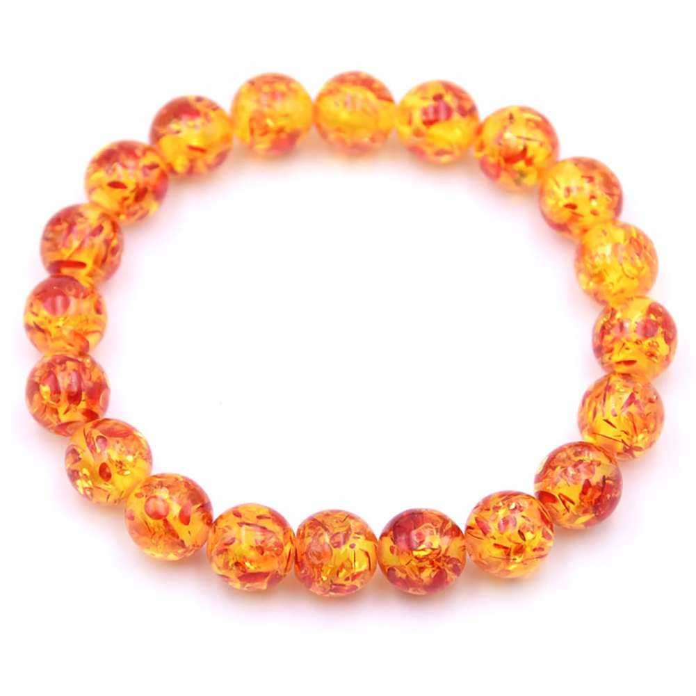 Hu Hu Hu Hu Hu Alat Bantu Pasang Kacamata♡ Gelang Manik-Manik Batu Amber Buatan Ukuran 8mm / 10mm Untuk Pria Dan Wanita