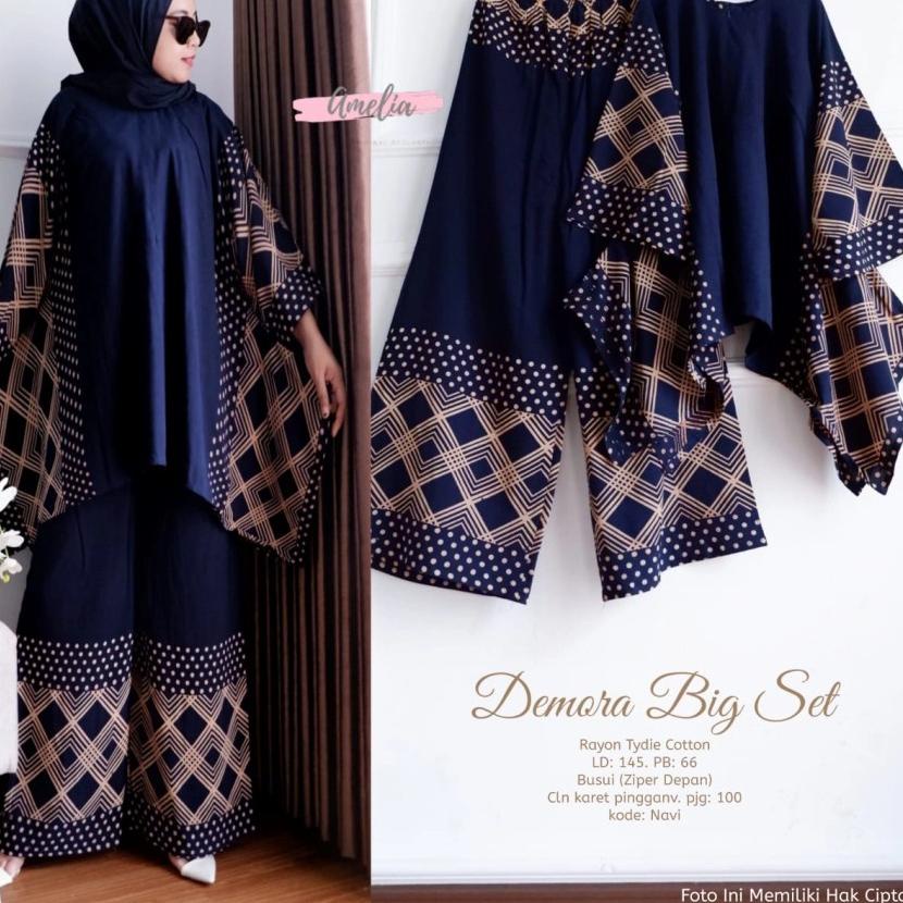 SALE Setelan Demora Big Set Jumbo Set Waka Waka Rayon Jumbo LD 140 One Set Jumbo Rayon Busui Friendl