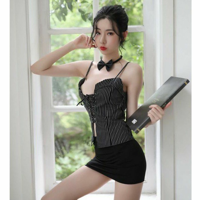 PREMIUM Sexy Secretary Office Lady OL Teacher Cosplay Baju Rok Setelan Kantor Roleplay