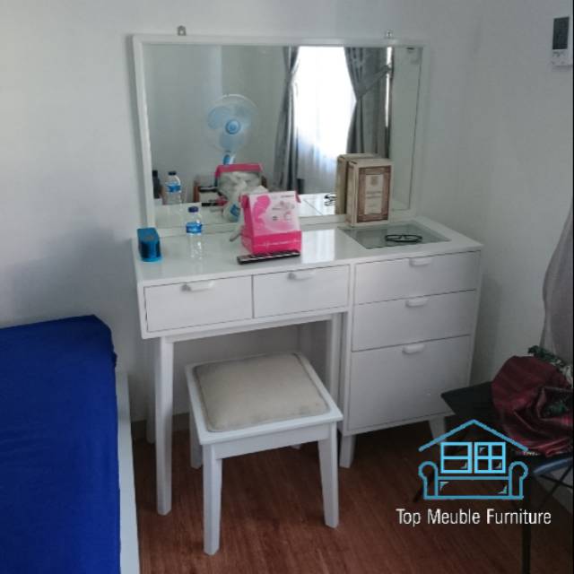 Meja rias duco putih ( meja rias jati, meja rias artis, Meja rias minimalis, meja rias murah )
