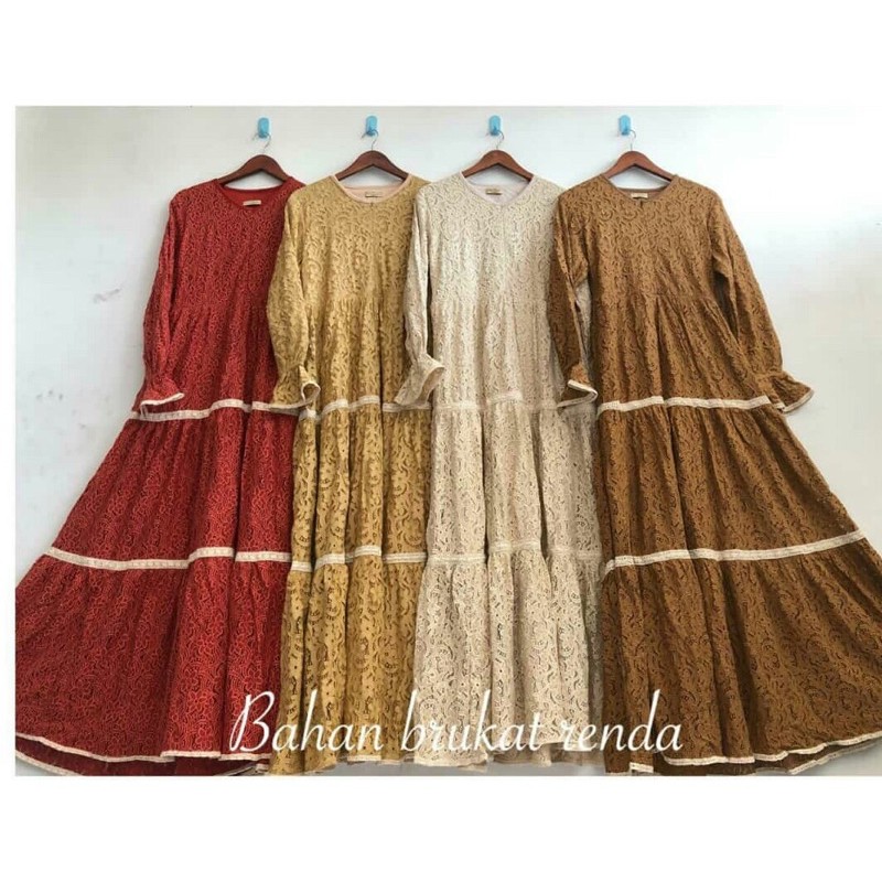 Gamis Annisa Syari Brukat Terbaru Mewah | Model Gamis Brukat Terbaru Pesta | Gamis Annisa Brokat ~ 5