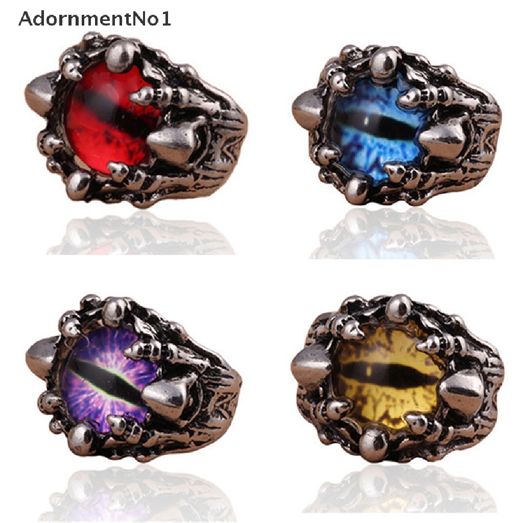 (AdornmentNo1) Cincin Gaya Retro Motif Tengkorak Iblis + Mata Iblis Untuk Perhiasan Pria