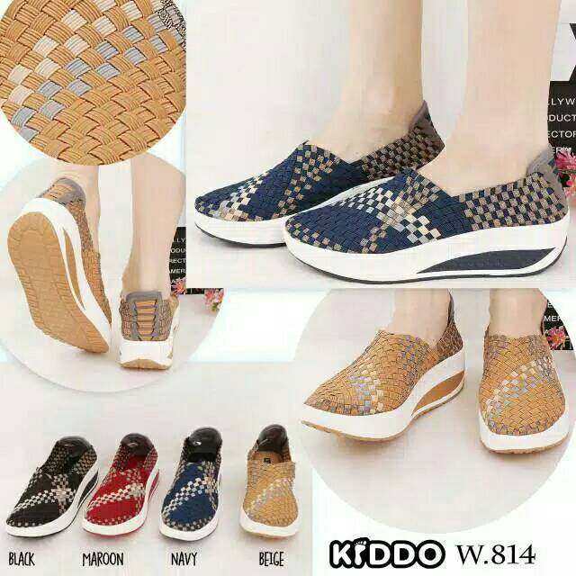 Sepatu Rajut KIDDO W814 WEDGES ORIGINAL