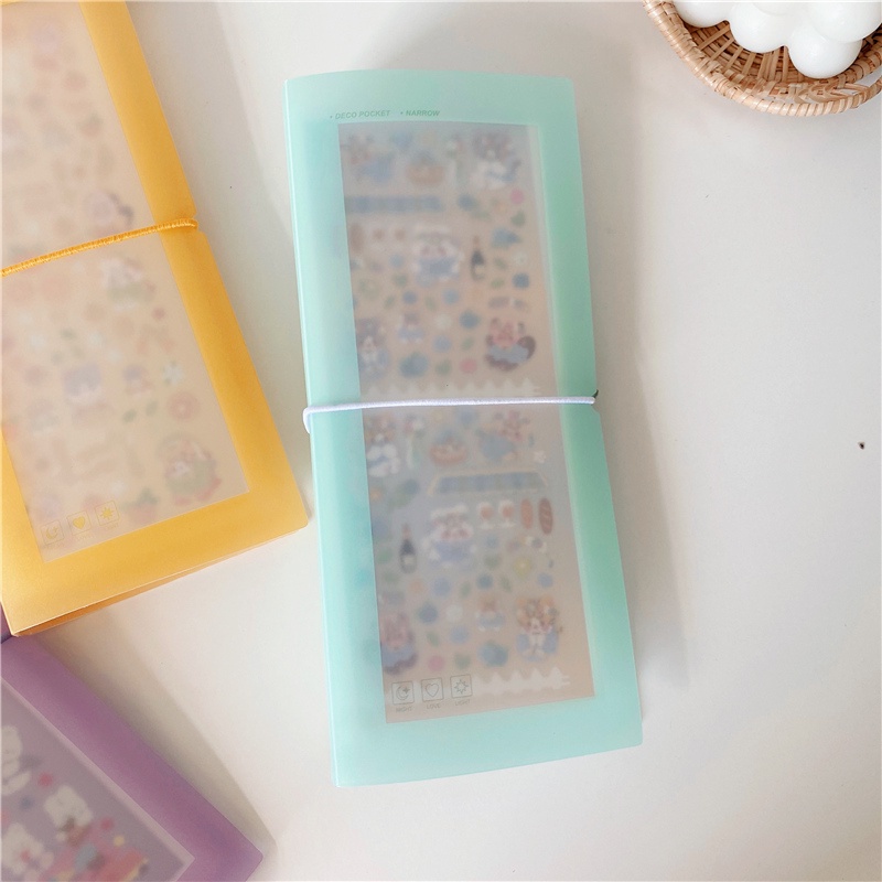 Fresh and creative long sticker storage book multifunctional small stationery tape sub packaging finishing bag