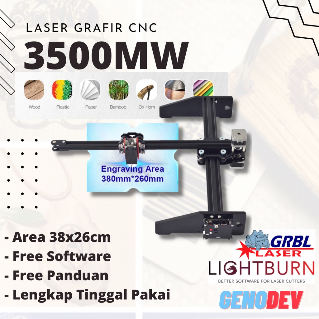 Mesin Laser 3.5W Laser Engrave Portable Area 38x26cm