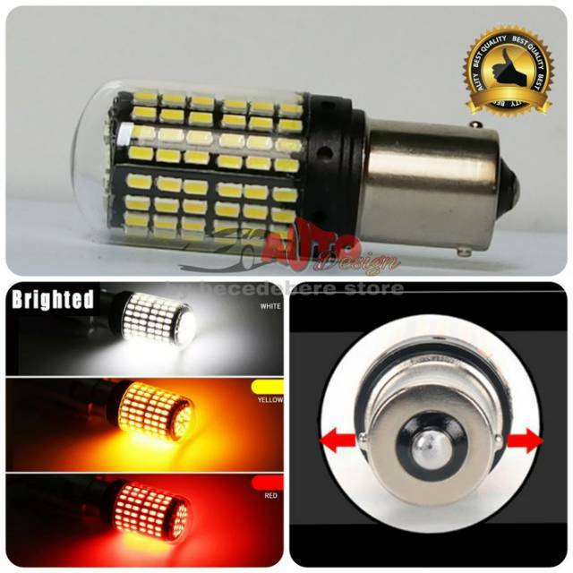 [1 PCS] DIJAMIN TERANG Lampu LED Mobil Canbus 1156 BA15S 144SMD