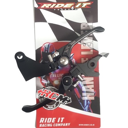 HANDEL HANDLE SET REM KOPLING FOLDING LEVER HIGH PERFORMANCE KLX150 KLX 150 FLEX UP WARNA HITAM BLACK ORI ORIGINAL RIDE IT