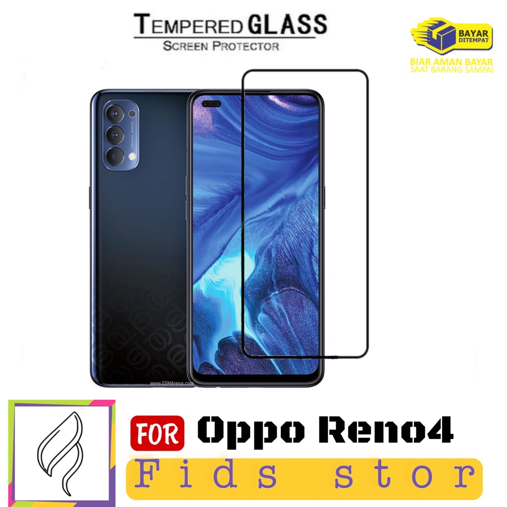 PROMO Tempered Glass OPPO Reno 4 TG Layar Full Cover Anti Gores Kaca