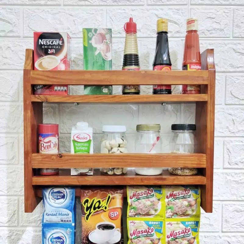 Rak bumbu dinding rak cantolan serbaguna tempat bumbu rak 2 susun rak tempel rak bumbu gantung rak d