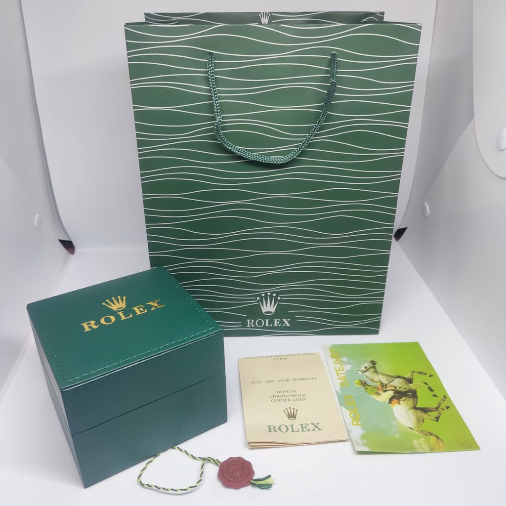 kotak rolex box jam tangan original fulset paperbag dan paket dokumen