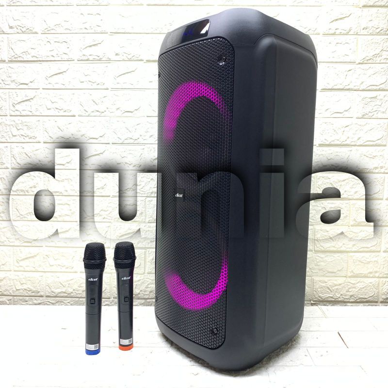 Speaker Portable Wireless DAT DT 2128 MAX 2 Original Double 8 inch Bluetooth - USB