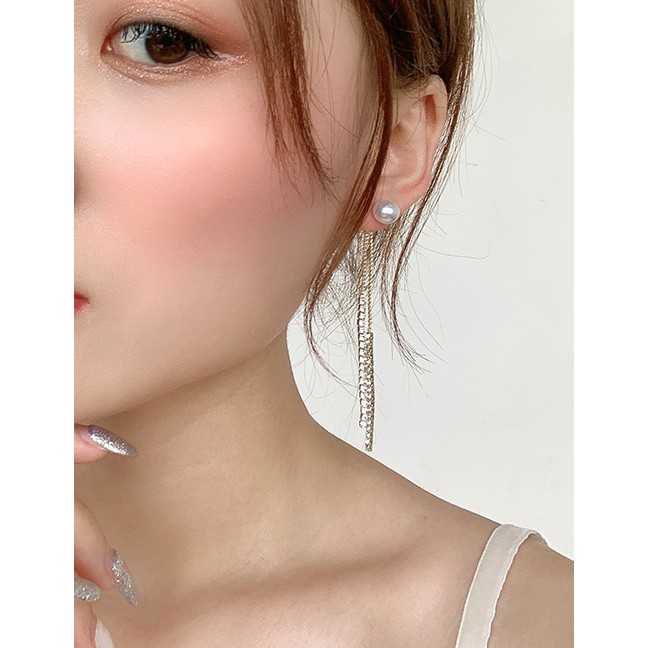 LRC Anting Tusuk Fashion (tassel) Studded Tassel Earrings F65061