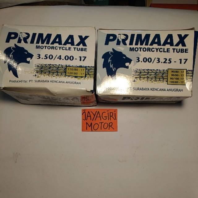 Primaax Ban Dalam Motor Ring 17 300/325 350/400 110/80 120/80 90/80 90/90 90/100 100/80 SNI Dalem